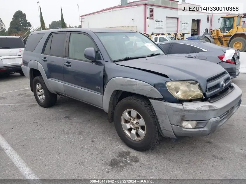 2003 Toyota 4Runner Sr5 V6 VIN: JTEZU14R330010368 Lot: 40417642