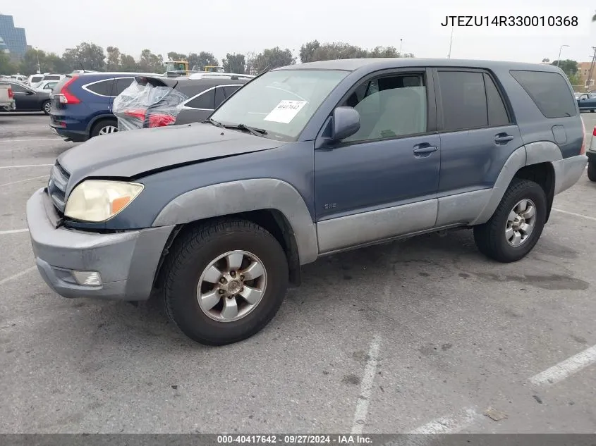 2003 Toyota 4Runner Sr5 V6 VIN: JTEZU14R330010368 Lot: 40417642