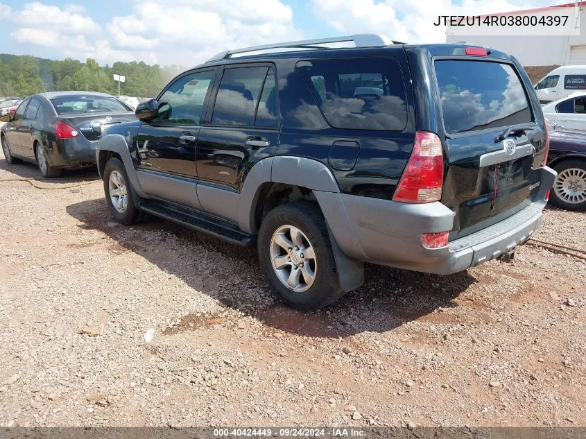 2003 Toyota 4Runner Sr5 Sport V6 VIN: JTEZU14R038004397 Lot: 40424449