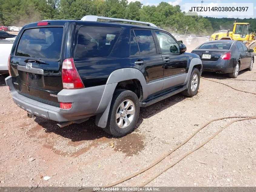 2003 Toyota 4Runner Sr5 Sport V6 VIN: JTEZU14R038004397 Lot: 40424449