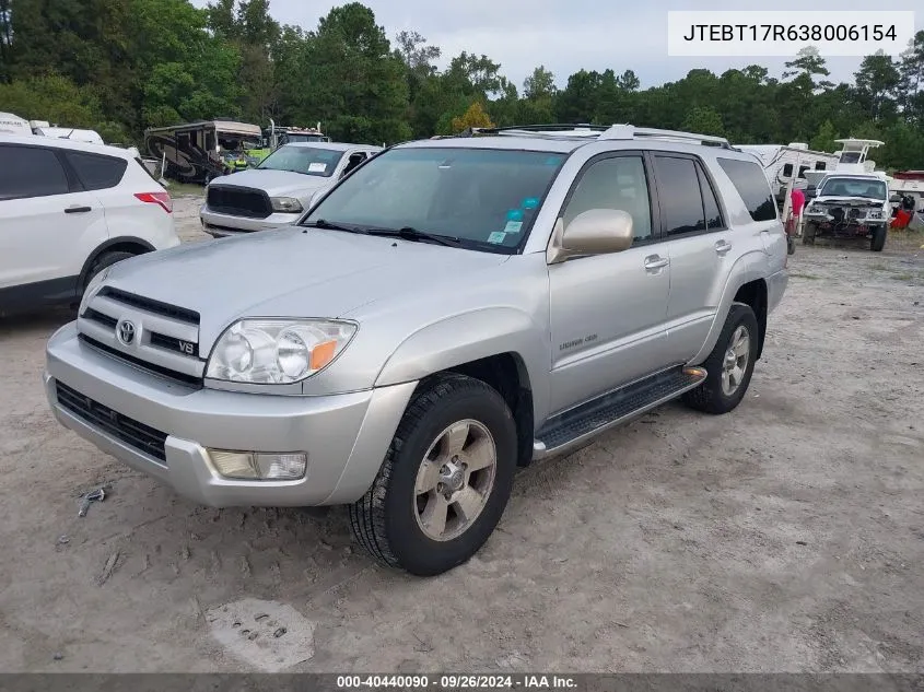 2003 Toyota 4Runner Limited VIN: JTEBT17R638006154 Lot: 40440090