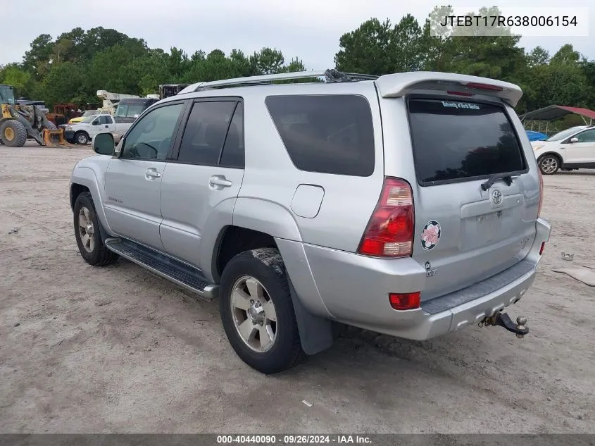 2003 Toyota 4Runner Limited VIN: JTEBT17R638006154 Lot: 40440090