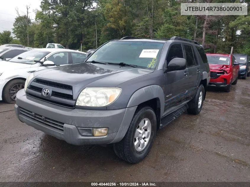 2003 Toyota 4Runner Sr5 V6 VIN: JTEBU14R738000901 Lot: 40440256