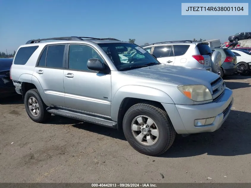 2003 Toyota 4Runner Sr5 V8 VIN: JTEZT14R638001104 Lot: 40442813