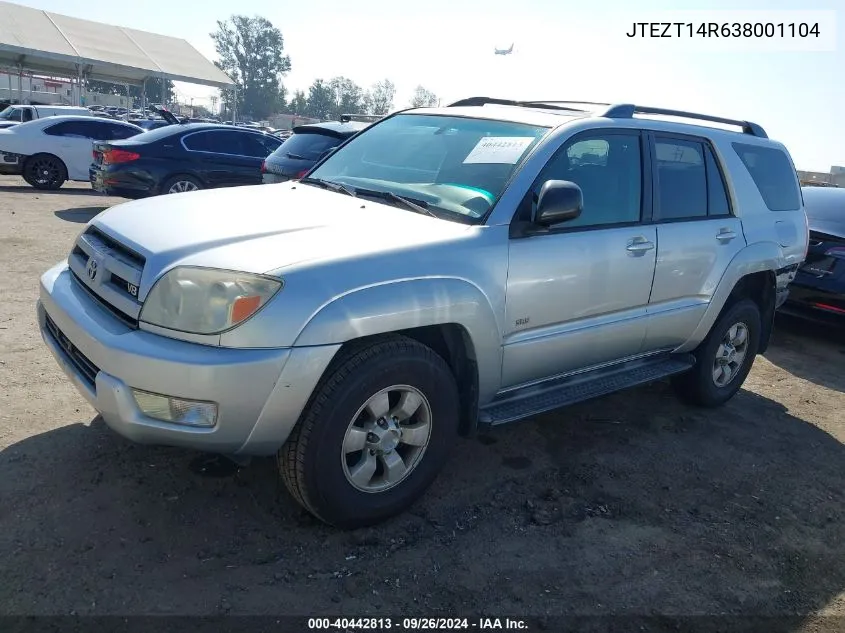 2003 Toyota 4Runner Sr5 V8 VIN: JTEZT14R638001104 Lot: 40442813