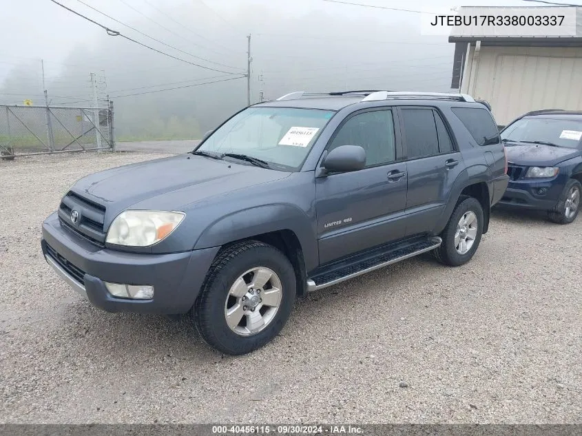 JTEBU17R338003337 2003 Toyota 4Runner Limited V6