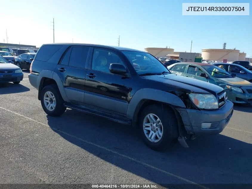 2003 Toyota 4Runner Sr5 Sport V6/Sr5 V6 VIN: JTEZU14R330007504 Lot: 40464216