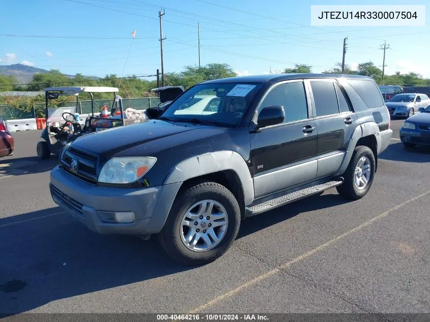 2003 Toyota 4Runner Sr5 Sport V6/Sr5 V6 VIN: JTEZU14R330007504 Lot: 40464216