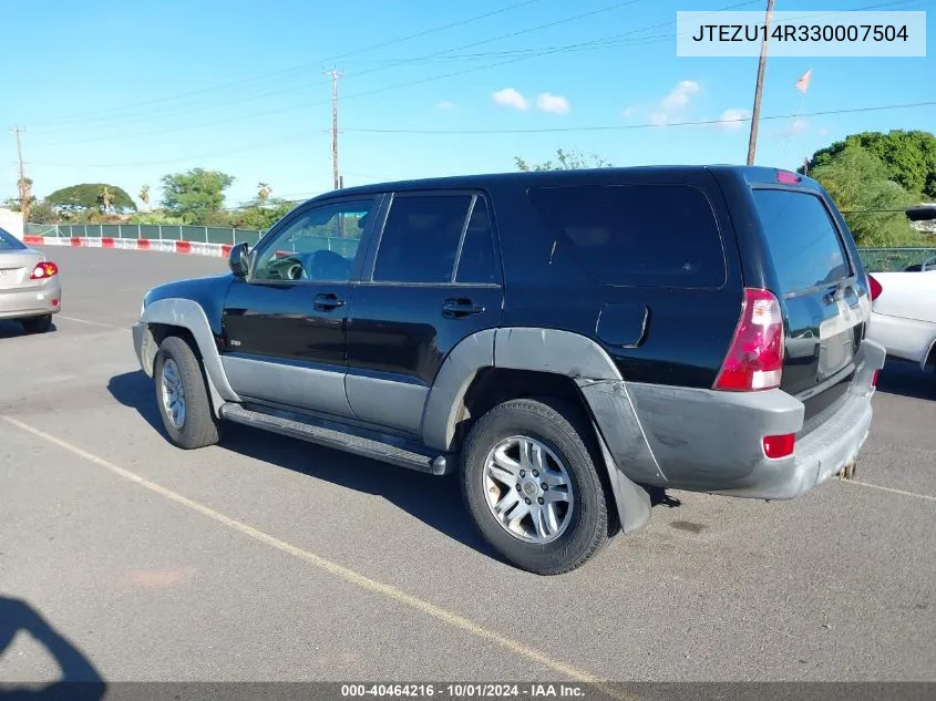 2003 Toyota 4Runner Sr5 Sport V6/Sr5 V6 VIN: JTEZU14R330007504 Lot: 40464216