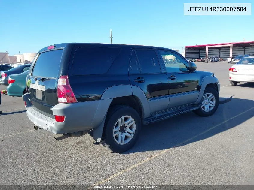 2003 Toyota 4Runner Sr5 Sport V6/Sr5 V6 VIN: JTEZU14R330007504 Lot: 40464216