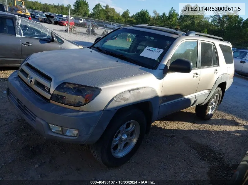 2003 Toyota 4Runner Sr5 V8 VIN: JTEZT14R530006115 Lot: 40493137