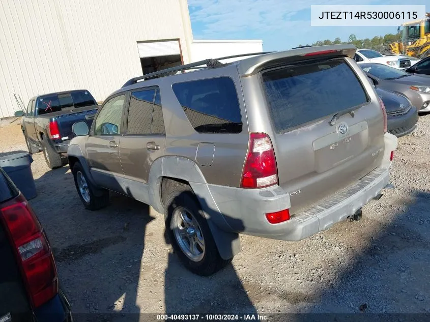 2003 Toyota 4Runner Sr5 V8 VIN: JTEZT14R530006115 Lot: 40493137