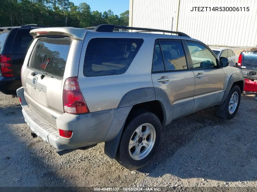 2003 Toyota 4Runner Sr5 V8 VIN: JTEZT14R530006115 Lot: 40493137