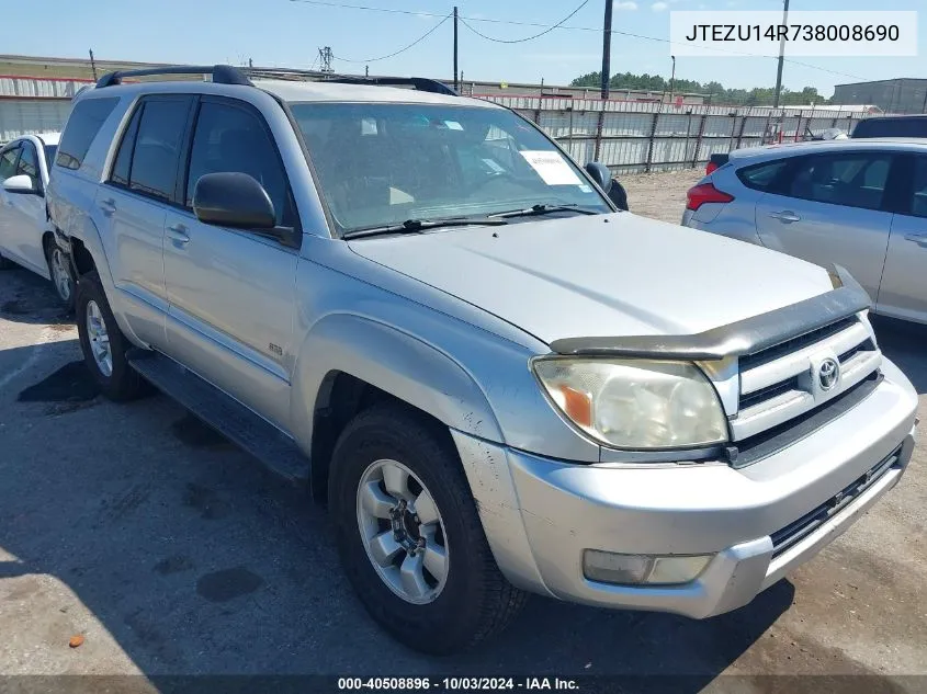 2003 Toyota 4Runner Sr5 V6 VIN: JTEZU14R738008690 Lot: 40508896