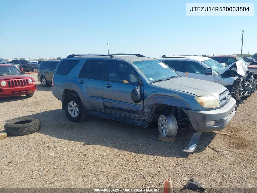 2003 Toyota 4Runner Sr5 V6 VIN: JTEZU14R530003504 Lot: 40533421