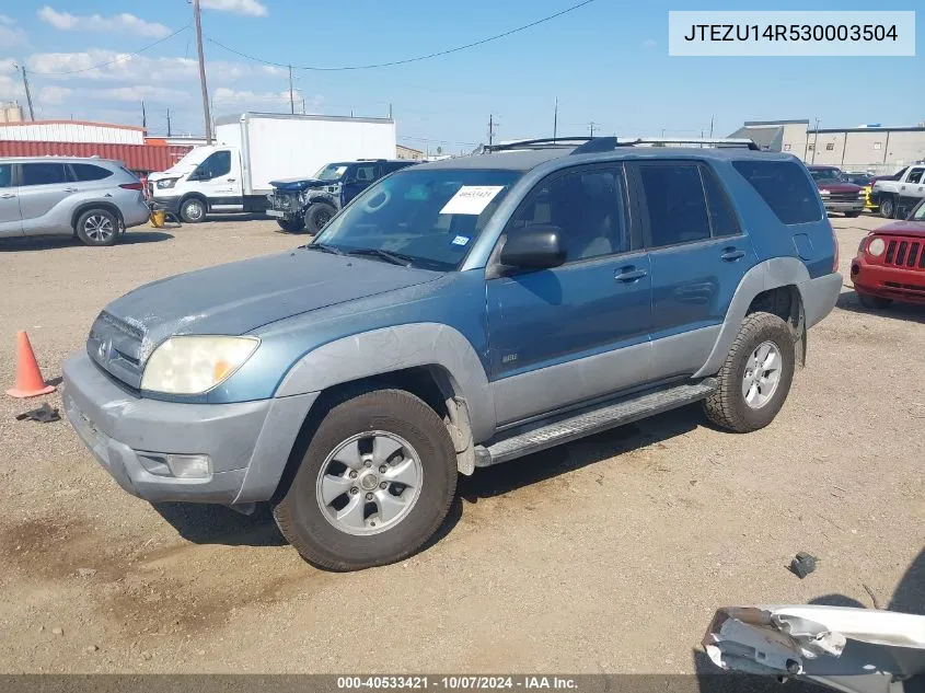 2003 Toyota 4Runner Sr5 V6 VIN: JTEZU14R530003504 Lot: 40533421