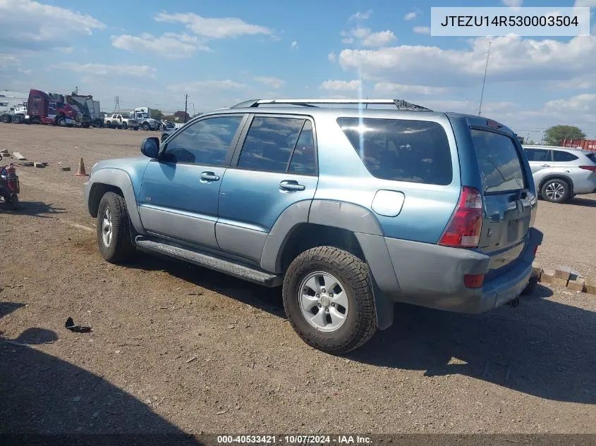 2003 Toyota 4Runner Sr5 V6 VIN: JTEZU14R530003504 Lot: 40533421