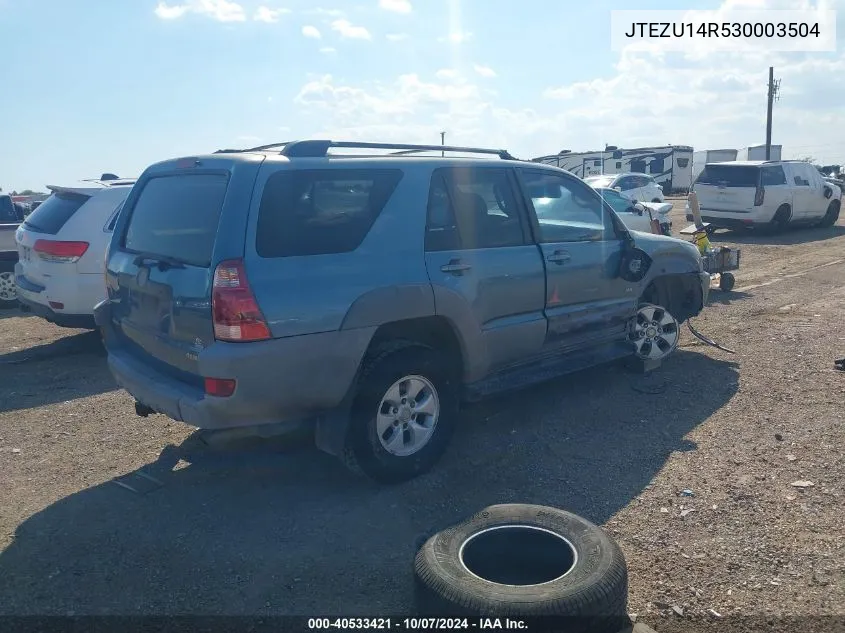 2003 Toyota 4Runner Sr5 V6 VIN: JTEZU14R530003504 Lot: 40533421