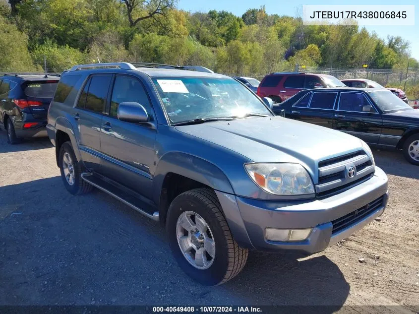 2003 Toyota 4Runner Limited V6 VIN: JTEBU17R438006845 Lot: 40549408