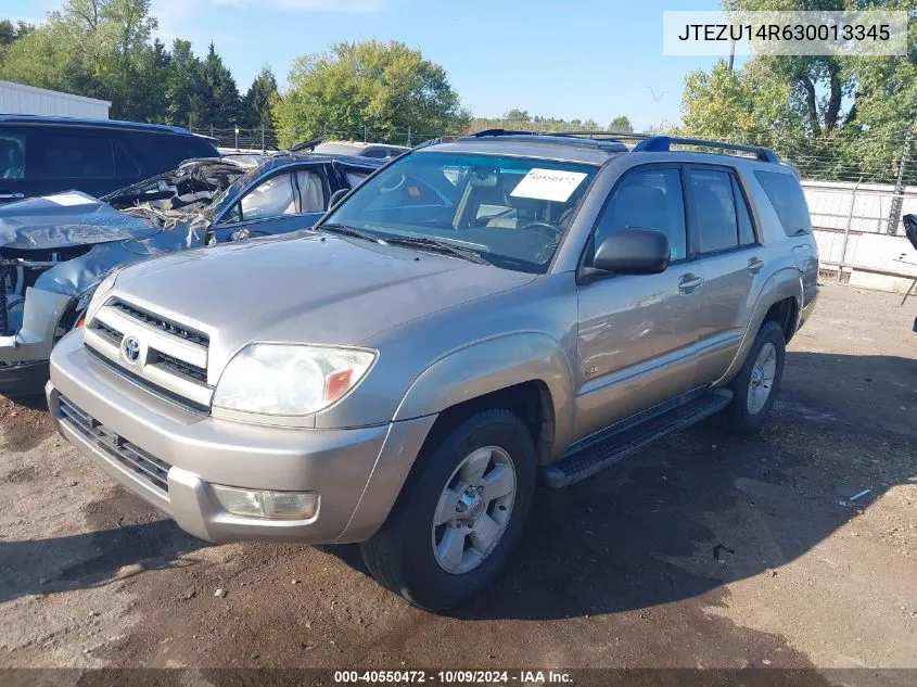 2003 Toyota 4Runner Sr5 V6 VIN: JTEZU14R630013345 Lot: 40550472