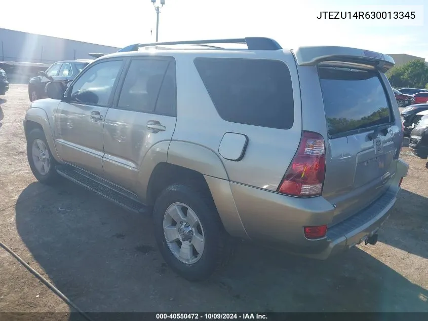 2003 Toyota 4Runner Sr5 V6 VIN: JTEZU14R630013345 Lot: 40550472