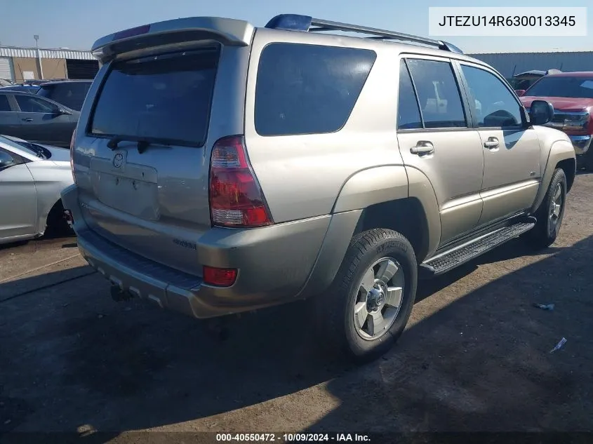 2003 Toyota 4Runner Sr5 V6 VIN: JTEZU14R630013345 Lot: 40550472