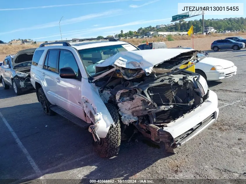 2003 Toyota 4Runner Sr5 V6 VIN: JTEZU14R130015455 Lot: 40566882