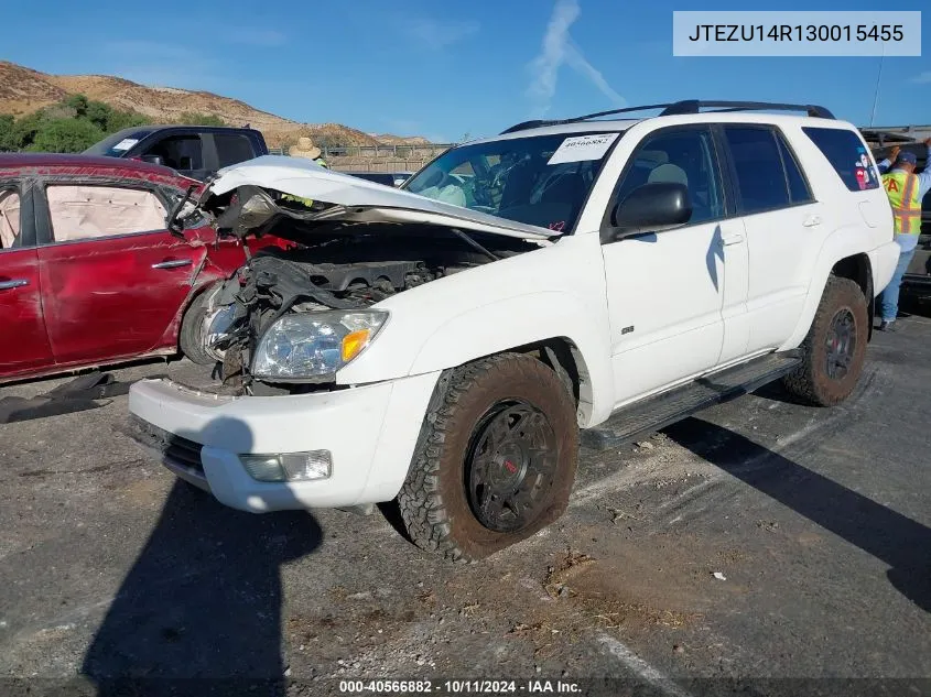 2003 Toyota 4Runner Sr5 V6 VIN: JTEZU14R130015455 Lot: 40566882