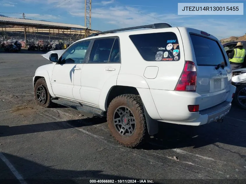 2003 Toyota 4Runner Sr5 V6 VIN: JTEZU14R130015455 Lot: 40566882