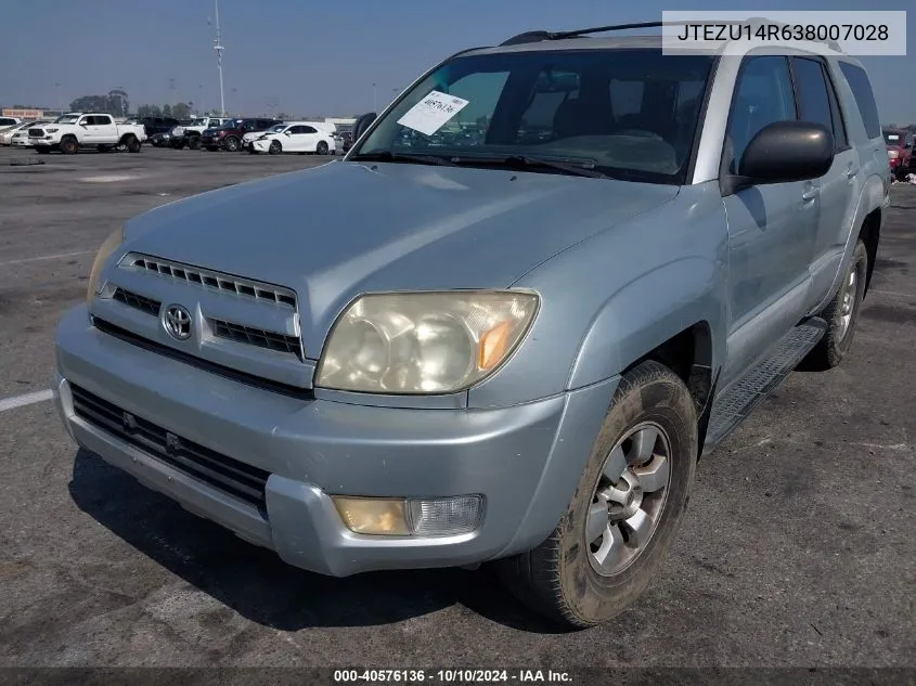 2003 Toyota 4Runner Sr5 V6 VIN: JTEZU14R638007028 Lot: 40576136