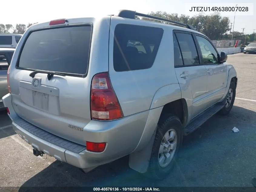 2003 Toyota 4Runner Sr5 V6 VIN: JTEZU14R638007028 Lot: 40576136