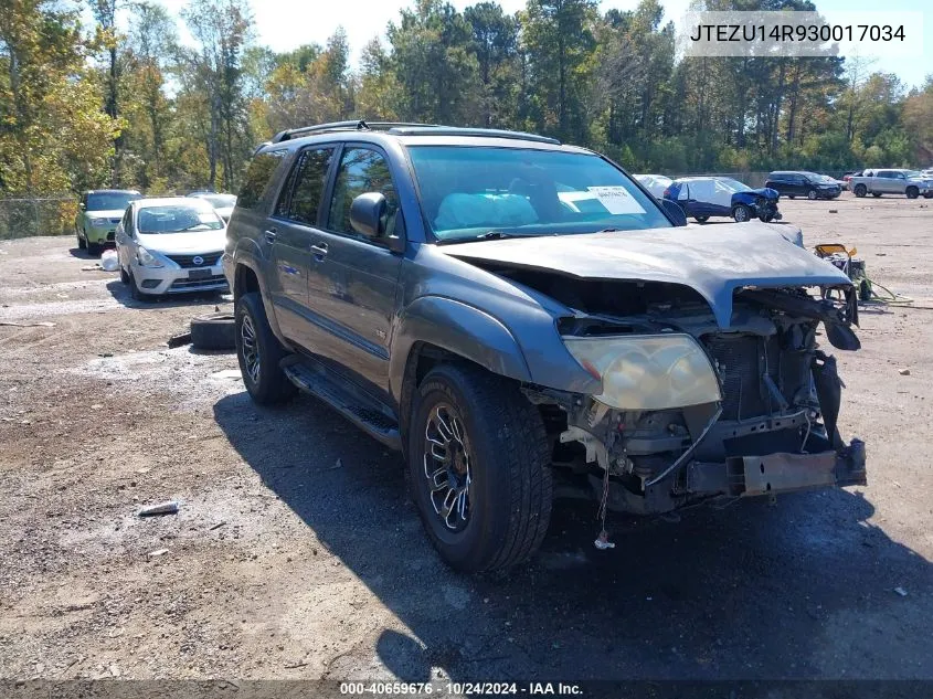 2003 Toyota 4Runner Sr5 V6 VIN: JTEZU14R930017034 Lot: 40659676