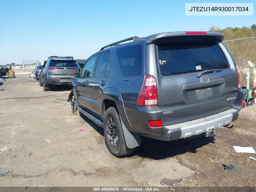 2003 Toyota 4Runner Sr5 V6 VIN: JTEZU14R930017034 Lot: 40659676