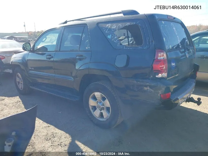 2003 Toyota 4Runner Sr5 V6 VIN: JTEBU14R630014061 Lot: 40675982