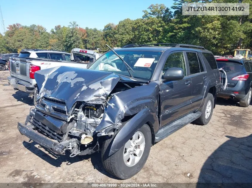 2003 Toyota 4Runner Sr5 V6 VIN: JTEZU14R130014192 Lot: 40679998