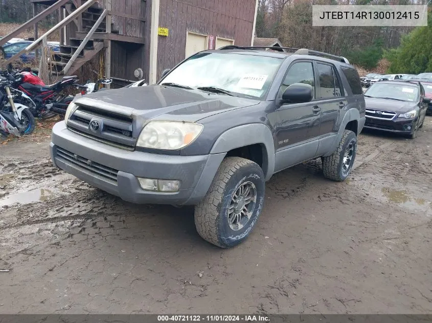 2003 Toyota 4Runner Sr5 V8 VIN: JTEBT14R130012415 Lot: 40721122