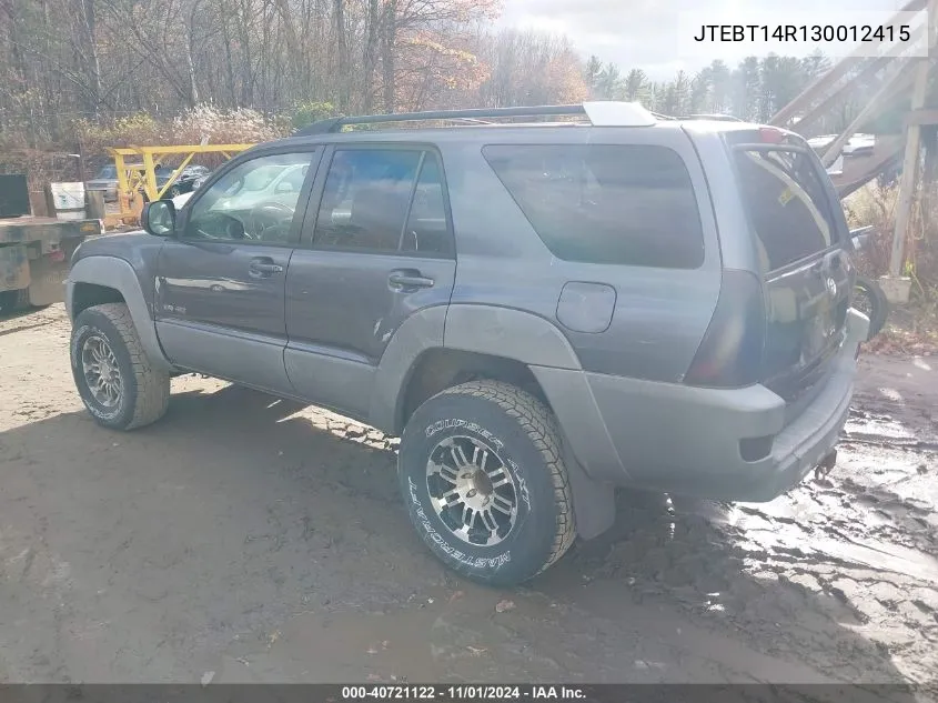 2003 Toyota 4Runner Sr5 V8 VIN: JTEBT14R130012415 Lot: 40721122