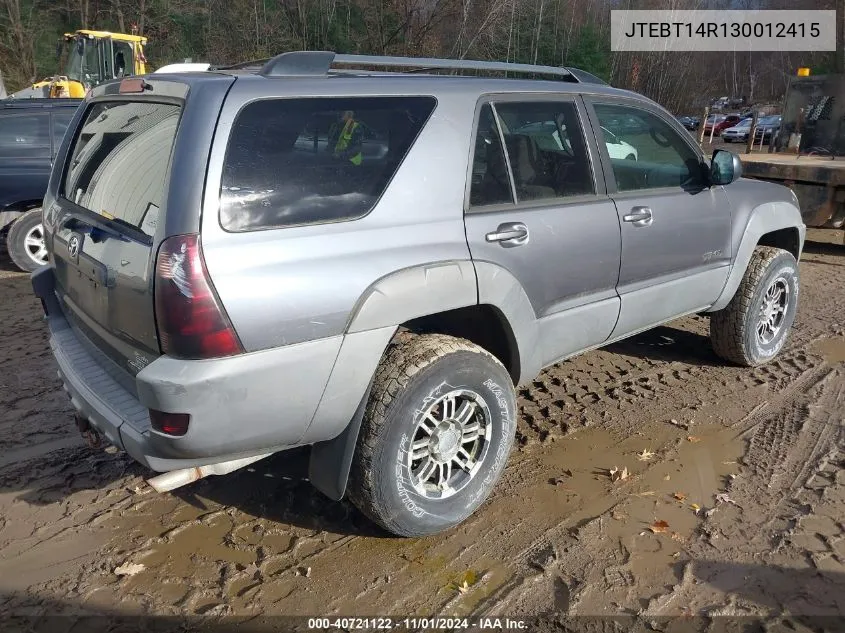 2003 Toyota 4Runner Sr5 V8 VIN: JTEBT14R130012415 Lot: 40721122