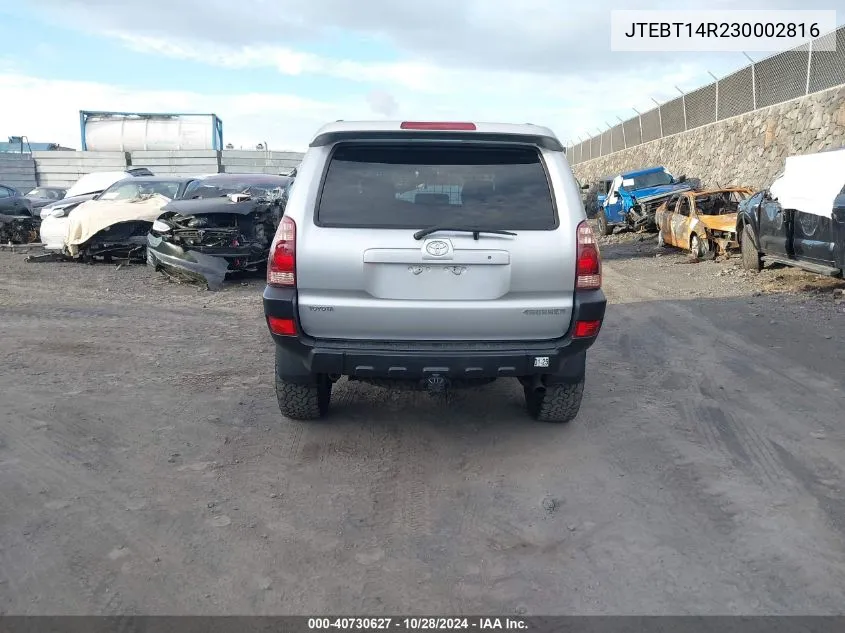 JTEBT14R230002816 2003 Toyota 4Runner Sr5 Sport V8