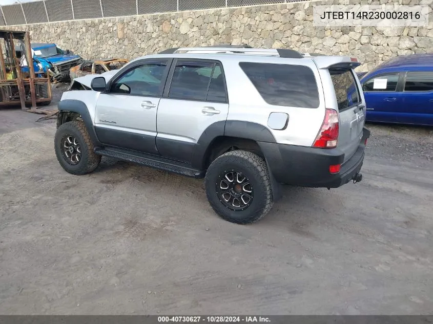 JTEBT14R230002816 2003 Toyota 4Runner Sr5 Sport V8