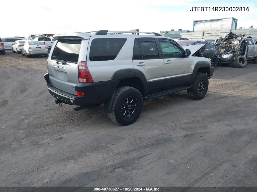 2003 Toyota 4Runner Sr5 Sport V8 VIN: JTEBT14R230002816 Lot: 40730627