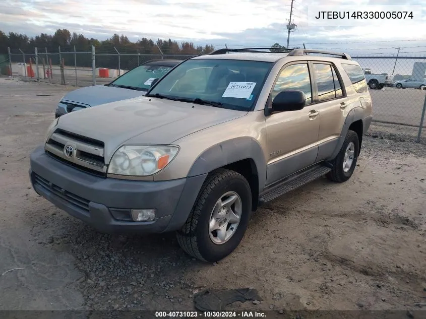 2003 Toyota 4Runner Sr5/Sport VIN: JTEBU14R330005074 Lot: 40731023