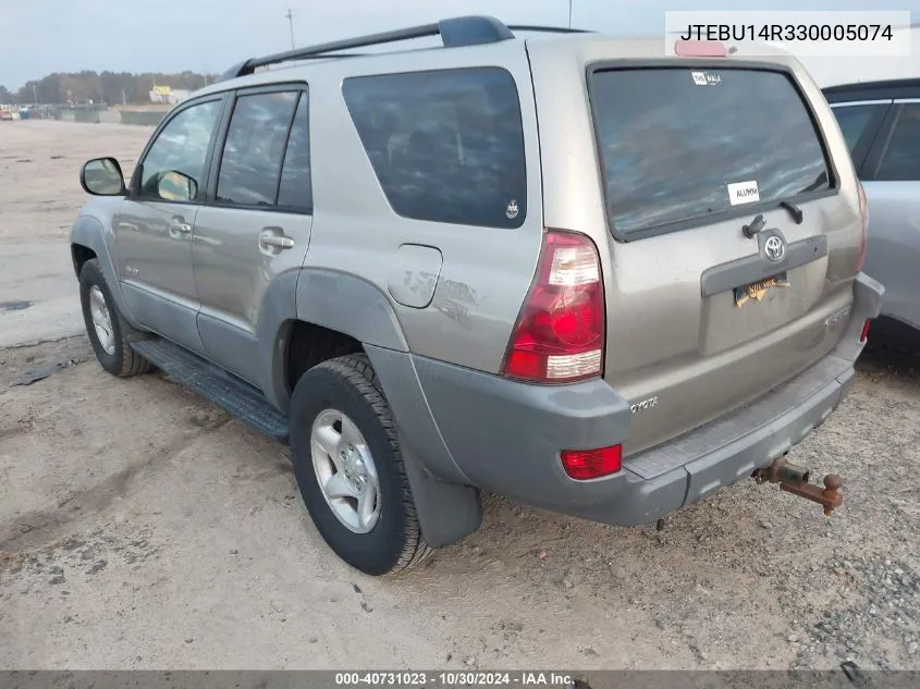 2003 Toyota 4Runner Sr5/Sport VIN: JTEBU14R330005074 Lot: 40731023