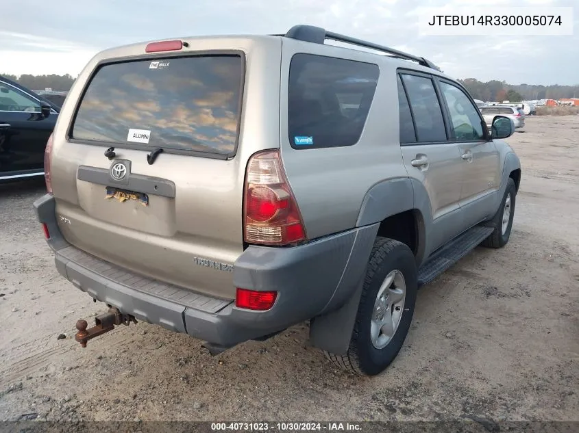 2003 Toyota 4Runner Sr5/Sport VIN: JTEBU14R330005074 Lot: 40731023