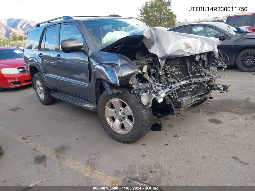 2003 Toyota 4Runner Sr5 V6 VIN: JTEBU14R330011750 Lot: 40785500