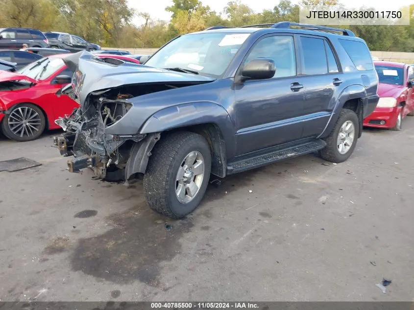 2003 Toyota 4Runner Sr5 V6 VIN: JTEBU14R330011750 Lot: 40785500