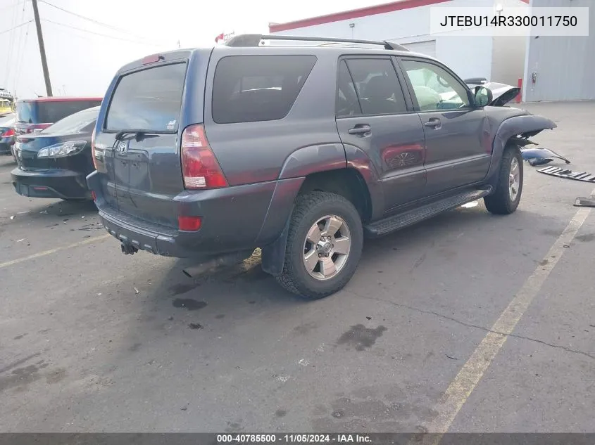 2003 Toyota 4Runner Sr5 V6 VIN: JTEBU14R330011750 Lot: 40785500