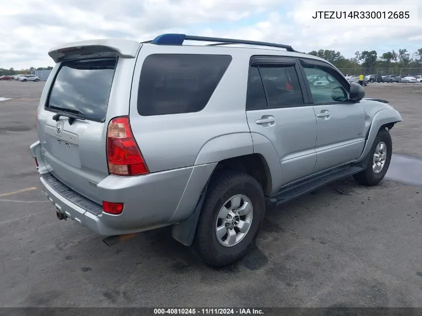 2003 Toyota 4Runner Sr5 V6 VIN: JTEZU14R330012685 Lot: 40810245