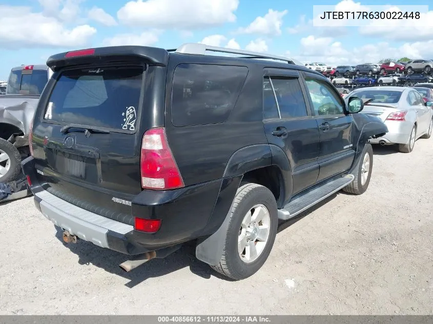 2003 Toyota 4Runner Limited V8 VIN: JTEBT17R630022448 Lot: 40856612