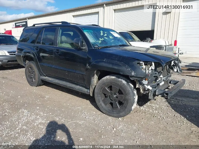 2003 Toyota 4Runner Sr5 V6 VIN: JTEZU14R130016931 Lot: 40868818